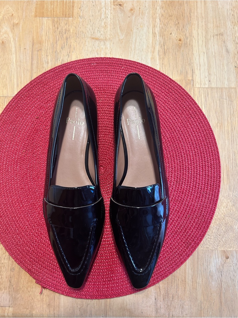 Paolo Black Patent Leather Pointed Loafers